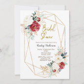 エレガントなクリスマス冬の花のブライダルシャワー 招待状 (正面)