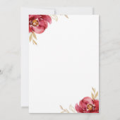 エレガントなクリスマス冬の花のブライダルシャワー 招待状 (裏面)