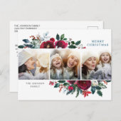 エレガントなクリスマス冬の花3写真グリーティング ポストカード (正面/裏面)