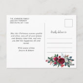 エレガントなクリスマス冬の花3写真グリーティング ポストカード (裏面)