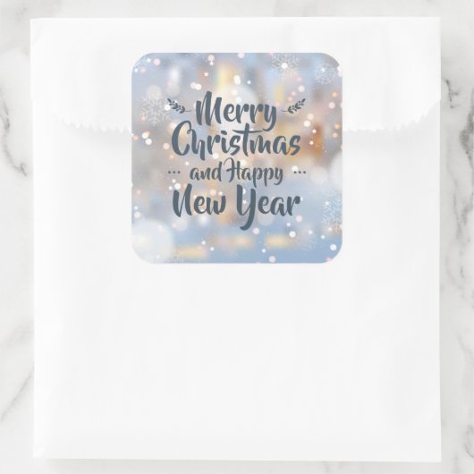 エレガントなクリスマス及び明けましておめでとう|のステッカーのシール スクエアシール (バッグ)