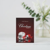 エレガントなクリスマス夕食のパーティの招待状 エンクロージャーカード (スタンド正面)