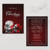 エレガントなクリスマス夕食のパーティの招待状 エンクロージャーカード (正面/裏面)