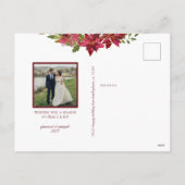 エレガントなクリスマス幾何学模様のリース ホリデー フォト シーズンポストカード (裏面)