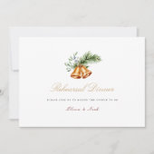 エレガントなクリスマス装飾 リハーサルディナーカード サンキューカード (正面)