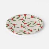 エレガントなクリスマス ウィンター ベリー ホリデー ペーパープレート (アングル)