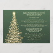 エレガントなクリスマス ウェディング グリーン ゴールド プログラム (裏面)