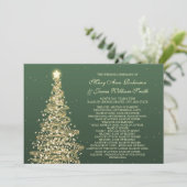 エレガントなクリスマス ウェディング グリーン ゴールド プログラム (スタンド正面)
