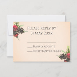 エレガントなクリスマス ウェディング RSVP 挿入