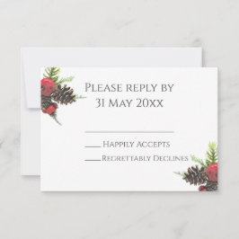 エレガントなクリスマス ウェディング RSVP 挿入