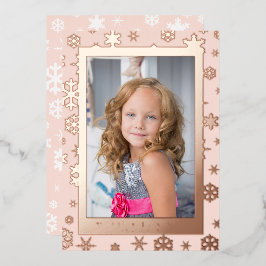 エレガントなクリスマス カスタム フォト 箔シーズンカード