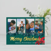 エレガントなクリスマス カスタム フォト 箔シーズンカード (立ち正面)