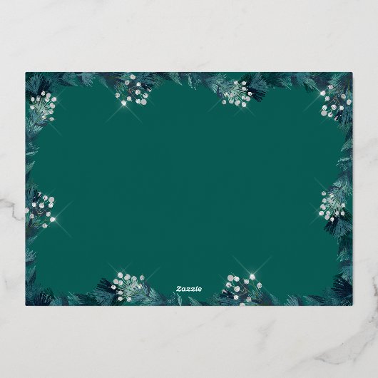 エレガントなクリスマス カスタム フォト 箔シーズンカード (裏面)