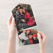 エレガントなクリスマス カリグラフィー 1-写真 オールインワン招待状 (貼ってはがせる)