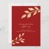 エレガントなクリスマス ゴールドリーフ | ホリデー フォト シーズンカード (裏面)