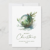 エレガントなクリスマス サージュグリーン オーナメント カンパニー シーズンカード (正面)