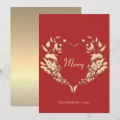 エレガントなクリスマス シーズンカード (正面/裏面)