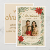 エレガントなクリスマス・セレブレーション招待状 招待状 (正面/裏面)