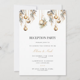 エレガントなクリスマス デコレーション 受付案内カード 招待状