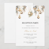 エレガントなクリスマス デコレーション 受付案内カード 招待状 (正面/裏面)