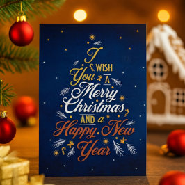 エレガントなクリスマス&ニューイヤーのグリーティングカード