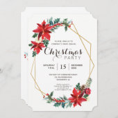 エレガントなクリスマス・パーティのモダンの招待状 招待状 (正面/裏面)