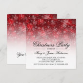 エレガントなクリスマス・パーティの休日の輝きの赤 招待状 (正面/裏面)