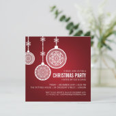 エレガントなクリスマス パーティー オーナメント 赤 招待状 (スタンド正面)