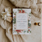 エレガントなクリスマス フラワー ウェディング 招待状