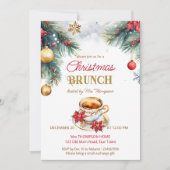 エレガントなクリスマス ブランシュ ティーパーティー テンプレート (正面)