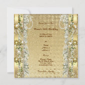 エレガントなクリスマス「ホリデーパーティー」ゴールドカスタム 招待状 (裏面)