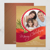 エレガントなクリスマス ホリデー フォト カード (正面/裏面)