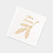 エレガントなクリスマス・ホリー箔プチナプキン 箔ナプキン (左)
