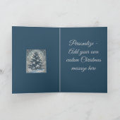 エレガントなクリスマス ユール ツリーの雪の結晶と星 シーズンカード (内部)