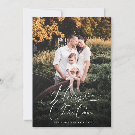 エレガントなクリスマス 現代の写真 松ぼっくり シーズンカード (正面)