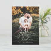 エレガントなクリスマス 現代の写真 松ぼっくり シーズンカード (スタンド正面)