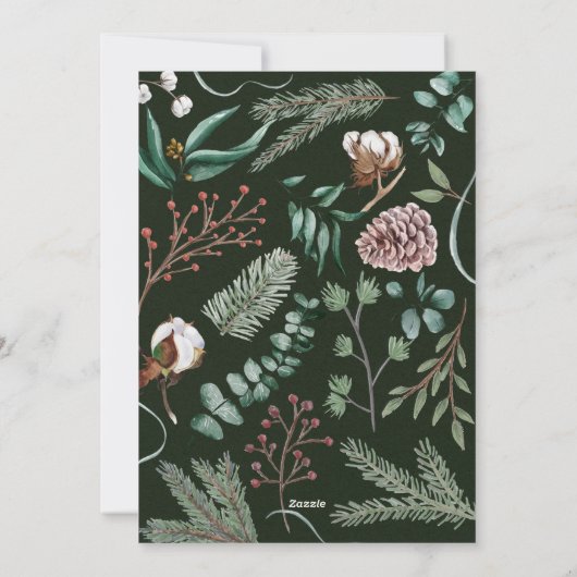 エレガントなクリスマス 現代の写真 松ぼっくり シーズンカード (裏面)