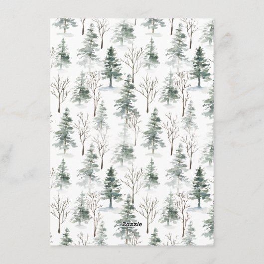 エレガントなクリスマス　鹿　ポインセチア　グリーティング シーズンカード (裏面)