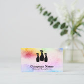 エレガントなクリーニングサービスグリッターの水彩画 名刺 (スタンド正面)