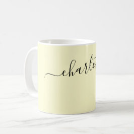 エレガントなクリームカラーのモダンな名前のオーダーメイド コーヒーマグカップ