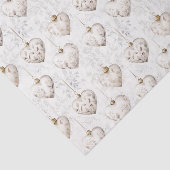 エレガントなクリームグレー ハート オーナメント 結婚式 薄葉紙 (詳細)