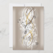 エレガントなクリームゴールドダイヤモンドジュエルパーティーロング 招待状 (正面)