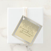 エレガントなクリームシルバーグレイグリッター雨エレガント フェイバータグ (インサイチュ)