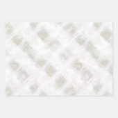 エレガントなクリームホワイトのストライプのウェディング ラッピングペーパーシート (正面)