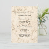 エレガントなクリーム大理石の結婚前お茶会 招待状 (スタンド正面)