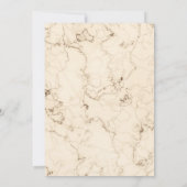 エレガントなクリーム大理石の結婚前お茶会 招待状 (裏面)