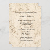 エレガントなクリーム大理石の結婚前お茶会 招待状 (正面/裏面)