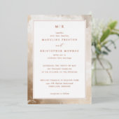 エレガントなクリーム大理石の結婚式招待状 箔招待状 (立ち正面)