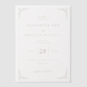 エレガントなクリーム幾何学 ベラム紙招待状 (正面)