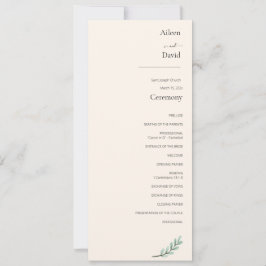 エレガントなクリーム色のシンプルな式次第